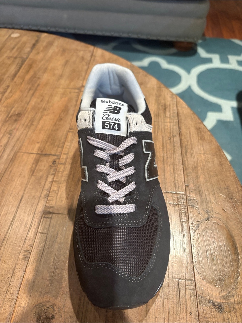 New Balance Black and White Low-Top Sneaker - Picture 2 of 5